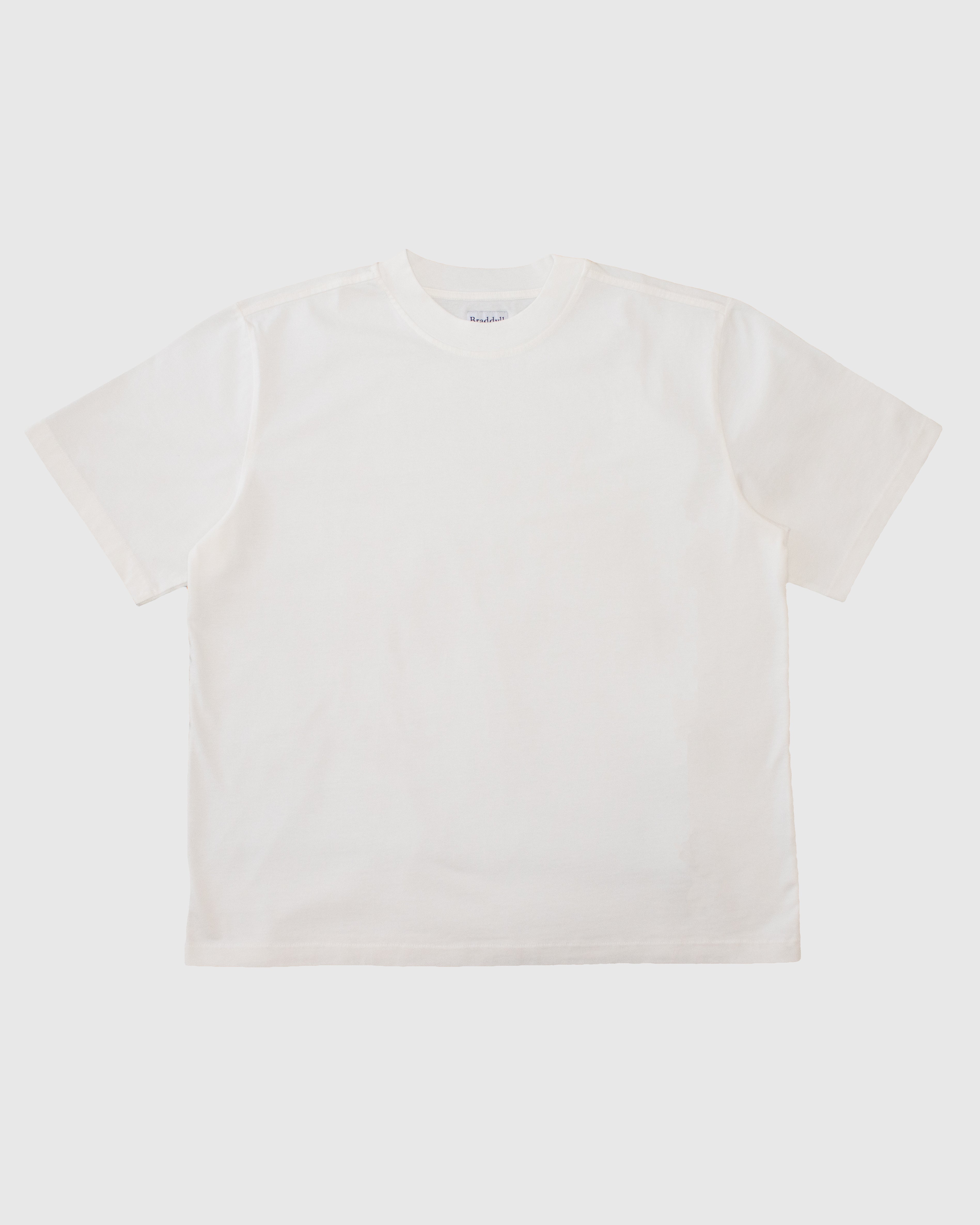 Oversized cropped t-shirt by Braddyll in white 200 GSM cotton