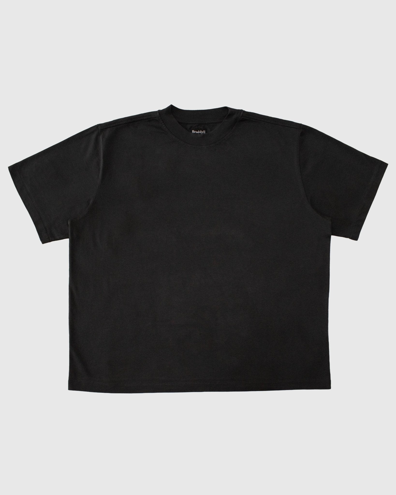 Oversized cropped t-shirt by Braddyll in black 200 GSM cotton